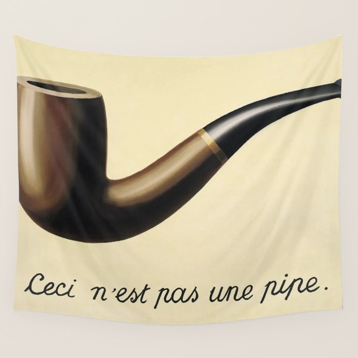 The Treachery of Images (This is not a pipe) by Rene Magritte Wall Tapestry Gallery Image 4