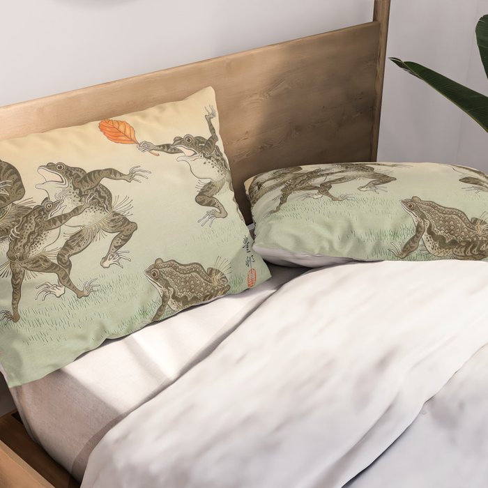 Frog Sumo - Ohara Koson Pillow Sham Gallery Image 2