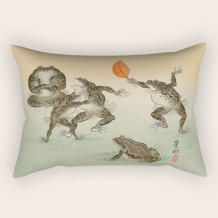 Frog Sumo - Ohara Koson Rectangular Pillow Gallery Image 2
