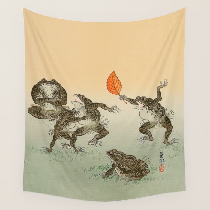 Frog Sumo - Ohara Koson Wall Tapestry Gallery Image 4