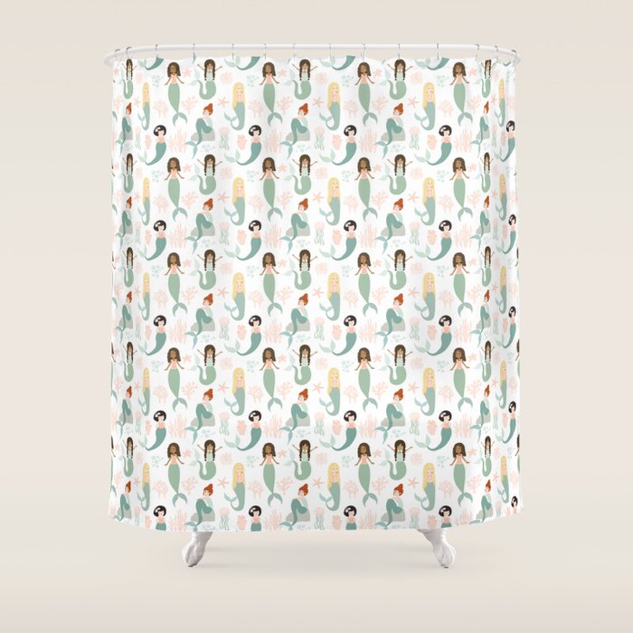Mermaid Friends, Mermaid Art, Little Mermaids, Mermaid Decor, Nursery Shower Curtain Gallery Image 1