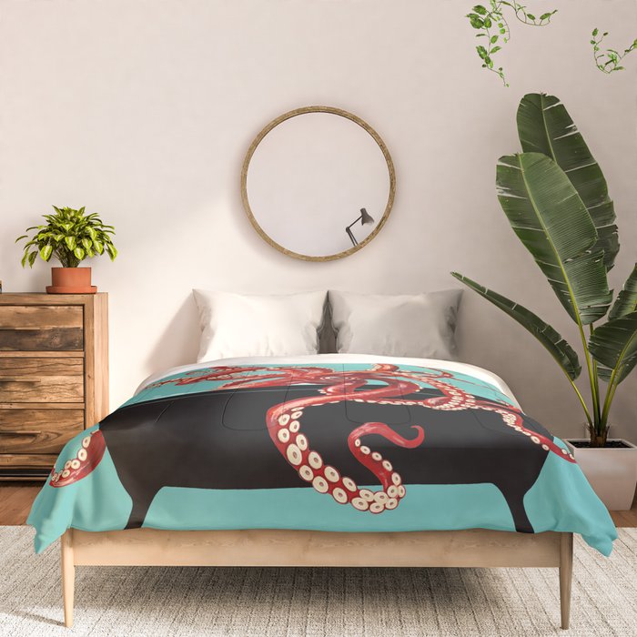 Giant Squid in Bathtub Comforter Gallery Image 3
