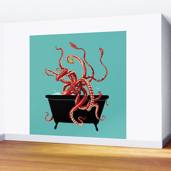 Giant Squid in Bathtub Wall Mural Gallery Image 2