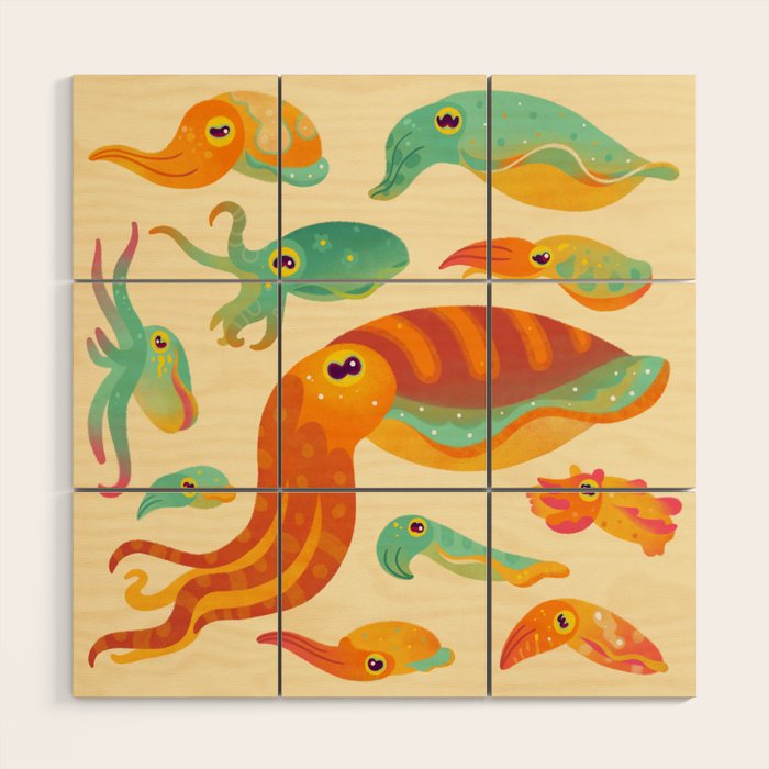 Cuttlefish Wood Wall Art Gallery Image 1