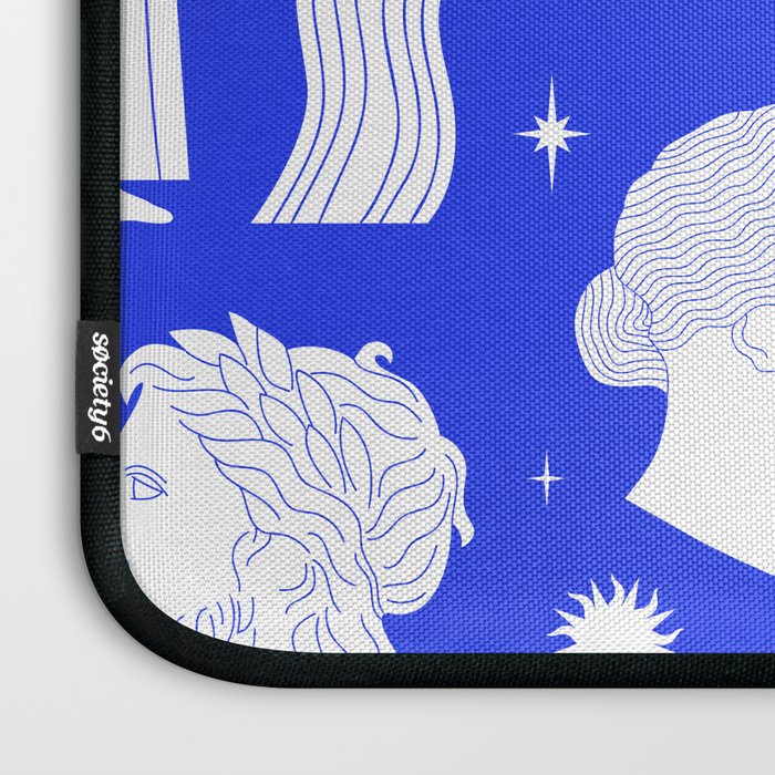 Blue greek statue and classic vintage monument pattern Laptop Sleeve Gallery Image 3