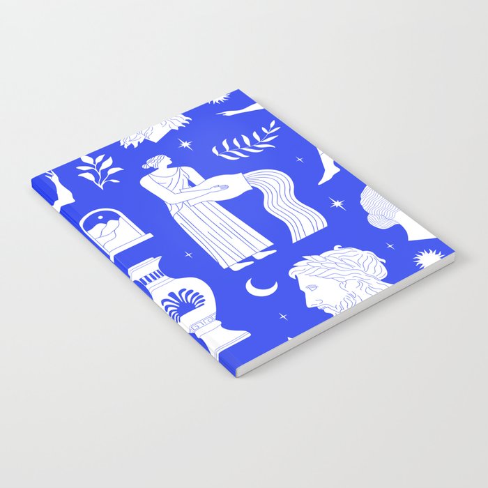 Blue greek statue and classic vintage monument pattern Notebook Gallery Image 2