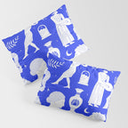 Blue greek statue and classic vintage monument pattern Pillow Sham Gallery Image 3