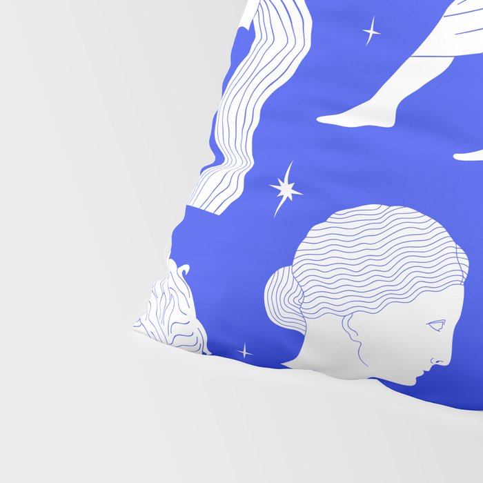 Blue greek statue and classic vintage monument pattern Pillow Sham Gallery Image 4