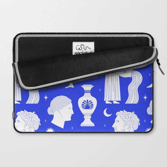 Blue greek statue and classic vintage monument pattern Laptop Sleeve Gallery Image 2