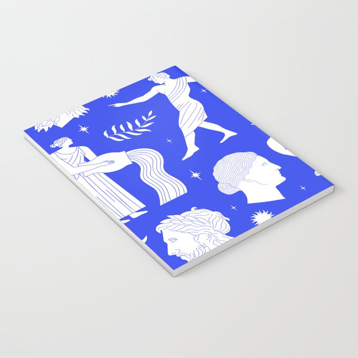 Blue greek statue and classic vintage monument pattern Notebook Gallery Image 3