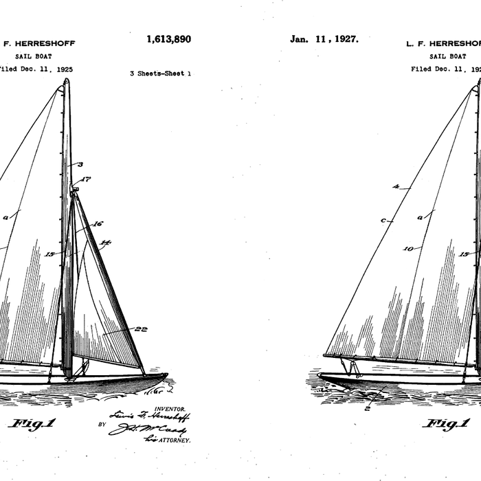 Sailboat Patent - Yacht Art - Antique Coffee Mug Gallery Image 2