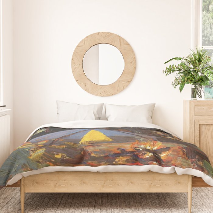Tom Thomson Campfire 1916 Canadian Landscape Artist Duvet Cover Gallery Image 3
