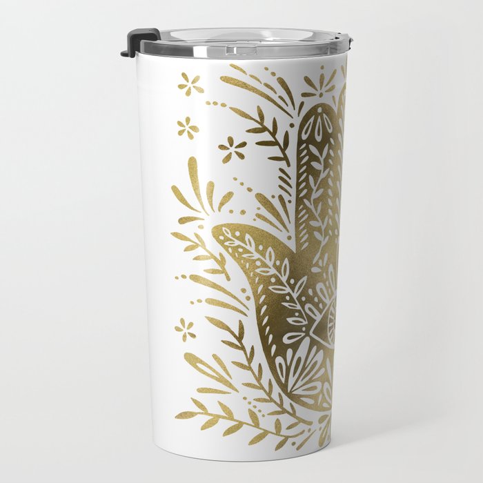 Hamsa Hand - Gold Palette Travel Mug Gallery Image 3