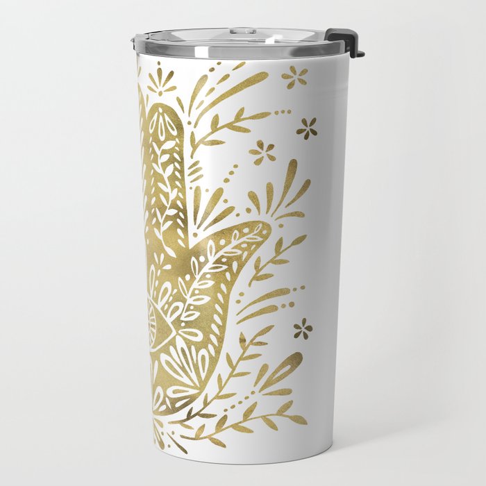 Hamsa Hand - Gold Palette Travel Mug Gallery Image 2