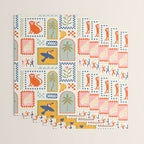 Vintage summer nature patchwork art pattern Wrapping Paper Gallery Image 3