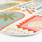 Vintage summer nature patchwork art pattern Bath Mat Gallery Image 3