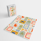 Vintage summer nature patchwork art pattern Jigsaw Puzzle Gallery Image 2