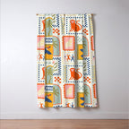 Vintage summer nature patchwork art pattern Window Curtain Gallery Image 3