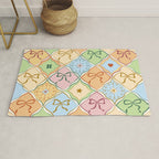Coquette Ribbon Bows on Colorful Patchwork Rug Gallery Image 1