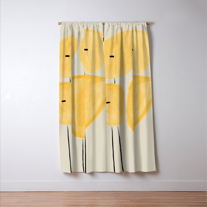 Yellow Flowers  Window Curtain Gallery Image 3