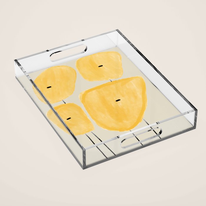 Yellow Flowers  Acrylic Tray Gallery Image 1