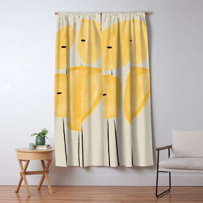 Yellow Flowers  Window Curtain Gallery Image 1