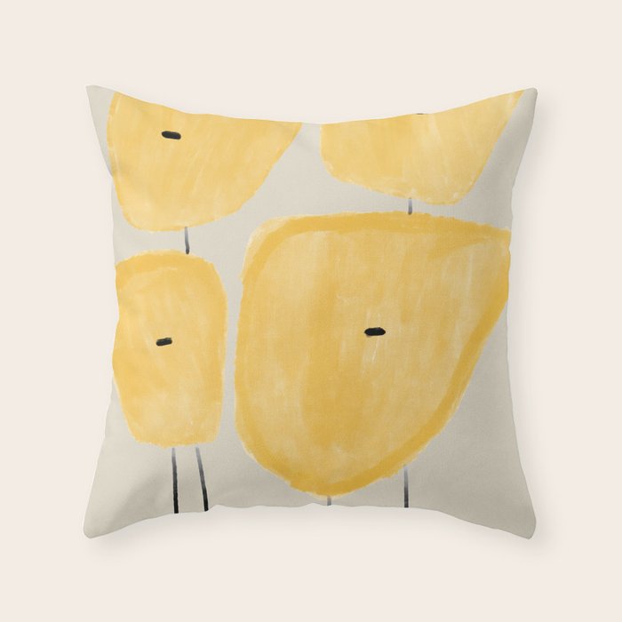 Yellow Flowers  Throw Pillow Gallery Image 1
