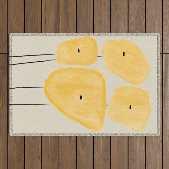 Yellow Flowers  Outdoor Rug Gallery Image 1