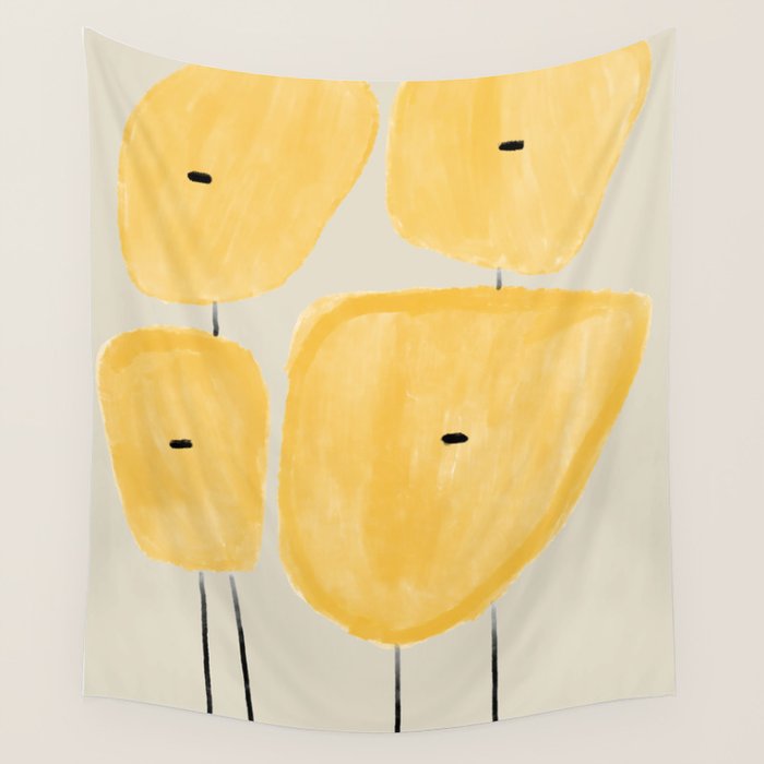 Yellow Flowers  Wall Tapestry Gallery Image 4