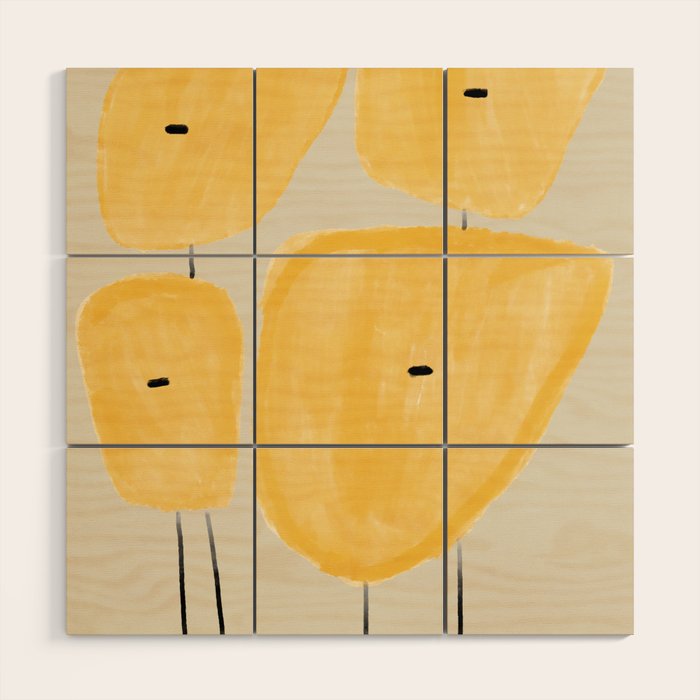 Yellow Flowers  Wood Wall Art Gallery Image 1