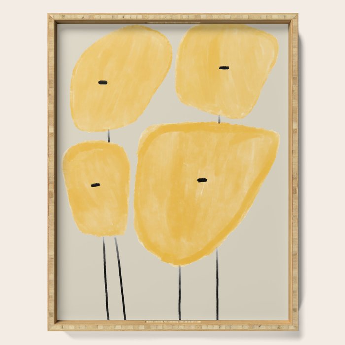 Yellow Flowers  Serving Tray Gallery Image 1