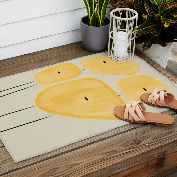 Yellow Flowers  Outdoor Rug Gallery Image 2