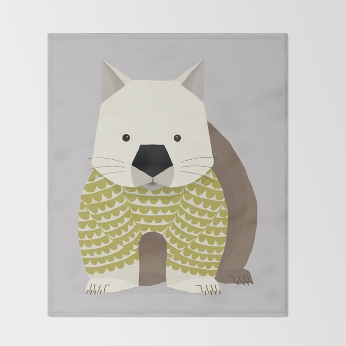 Whimsical Wombat Throw Blanket Gallery Image 2