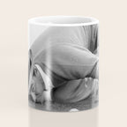 Eye to the ground on the 18th hole; golfing man eyes ball to measure distance to hole vintage black and white portrait photograph - photography - photographs poster Coffee Mug Gallery Image 4