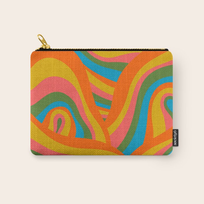 Retro 70s Psychedelic Abstract Pattern Carry All Pouch Gallery Image 1