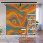 Retro 70s Psychedelic Abstract Pattern Wall Mural Gallery Image 1