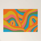 Retro 70s Psychedelic Abstract Pattern Welcome Mat Gallery Image 1