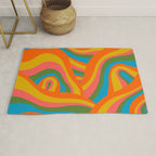 Retro 70s Psychedelic Abstract Pattern Rug Gallery Image 1