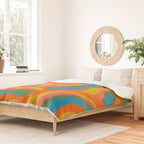 Retro 70s Psychedelic Abstract Pattern Duvet Cover Gallery Image 2