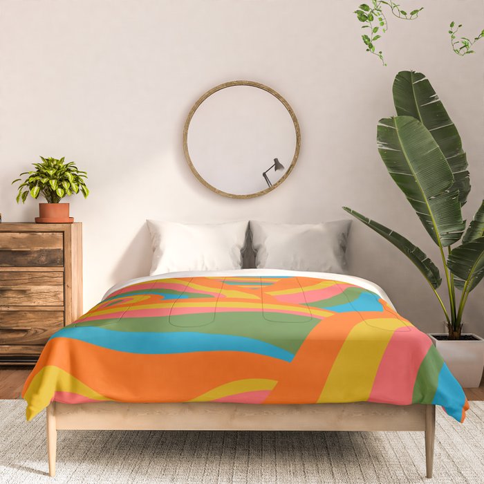Retro 70s Psychedelic Abstract Pattern Comforter Gallery Image 3
