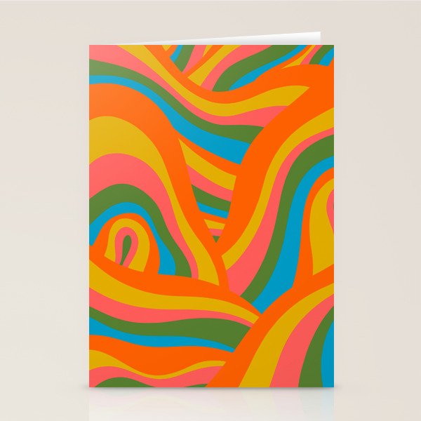 Retro 70s Psychedelic Abstract Pattern Stationery Card Gallery Image 1