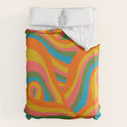 Retro 70s Psychedelic Abstract Pattern Duvet Cover Gallery Image 6