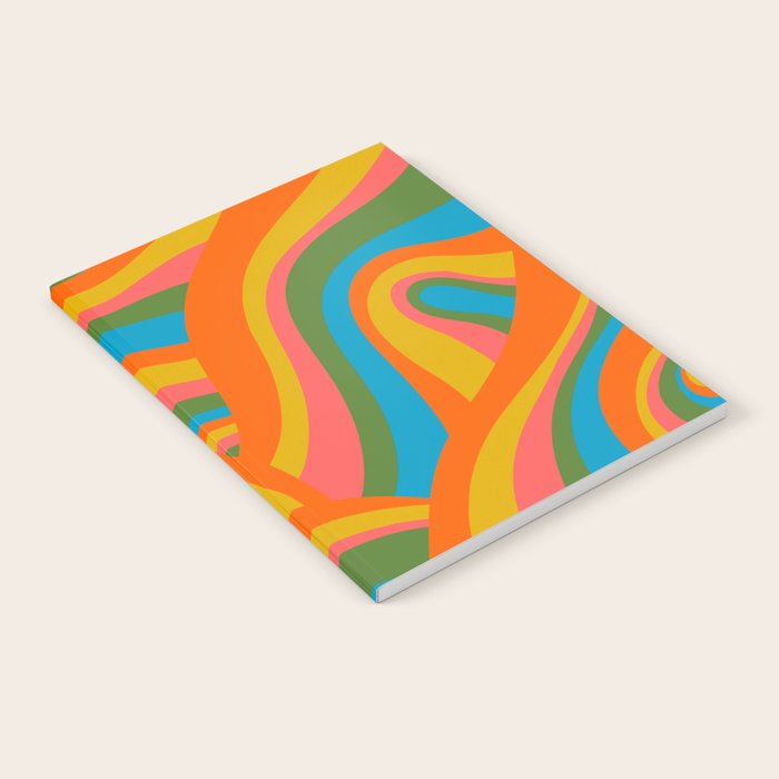 Retro 70s Psychedelic Abstract Pattern Notebook Gallery Image 1