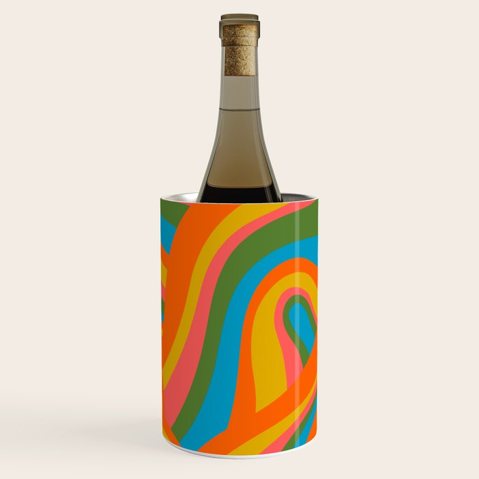 Retro 70s Psychedelic Abstract Pattern Wine Chiller Gallery Image 3