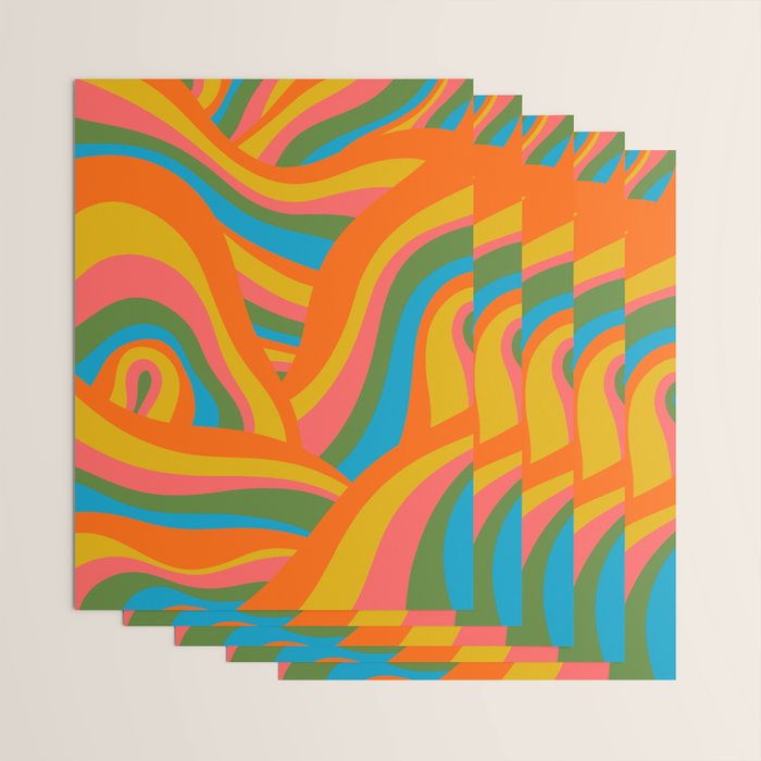 Retro 70s Psychedelic Abstract Pattern Wrapping Paper Gallery Image 3