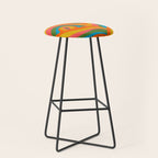 Retro 70s Psychedelic Abstract Pattern Stool Gallery Image 1