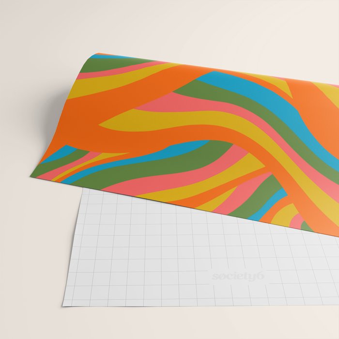 Retro 70s Psychedelic Abstract Pattern Wrapping Paper Gallery Image 2