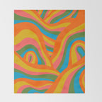Retro 70s Psychedelic Abstract Pattern Throw Blanket Gallery Image 2