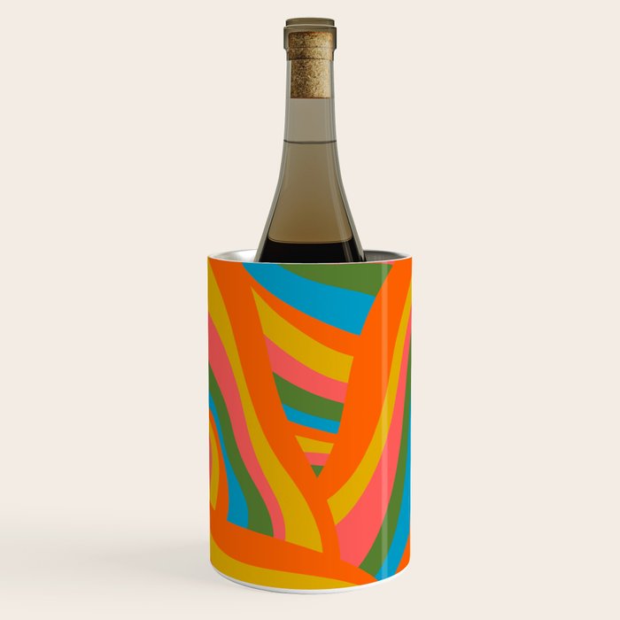 Retro 70s Psychedelic Abstract Pattern Wine Chiller Gallery Image 1
