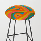 Retro 70s Psychedelic Abstract Pattern Stool Gallery Image 2
